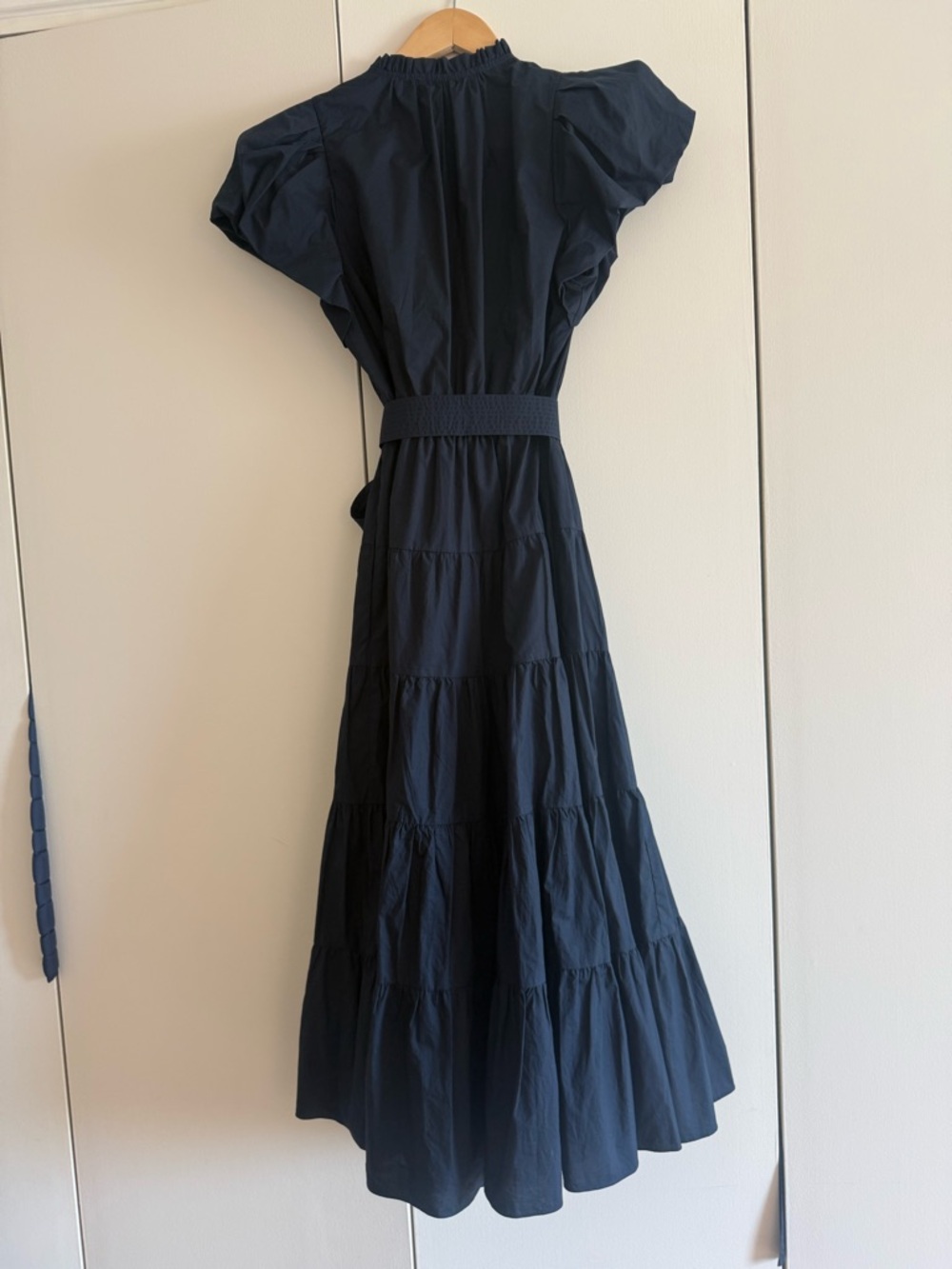Ulla Johnson Navy Dress with Puff Sleeves - Picture 4 of 4